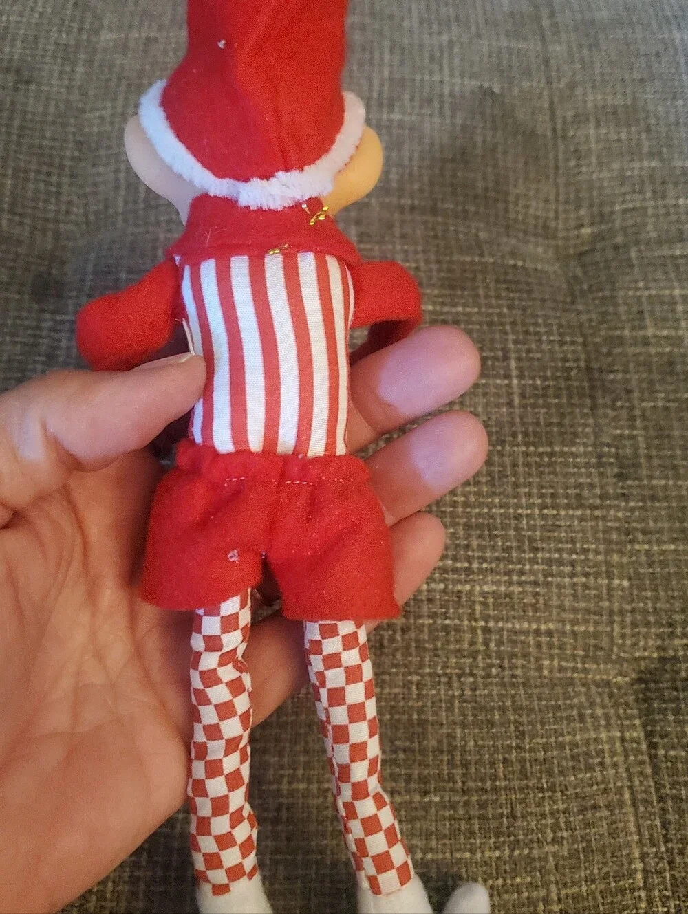 Red and White Holiday Elf Doll 1960's